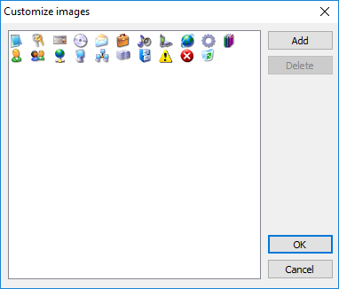 The Customize images window
