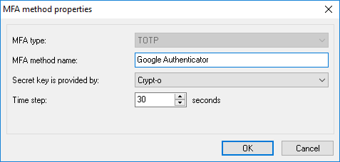 TOTP method properties