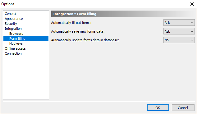 Form filling options